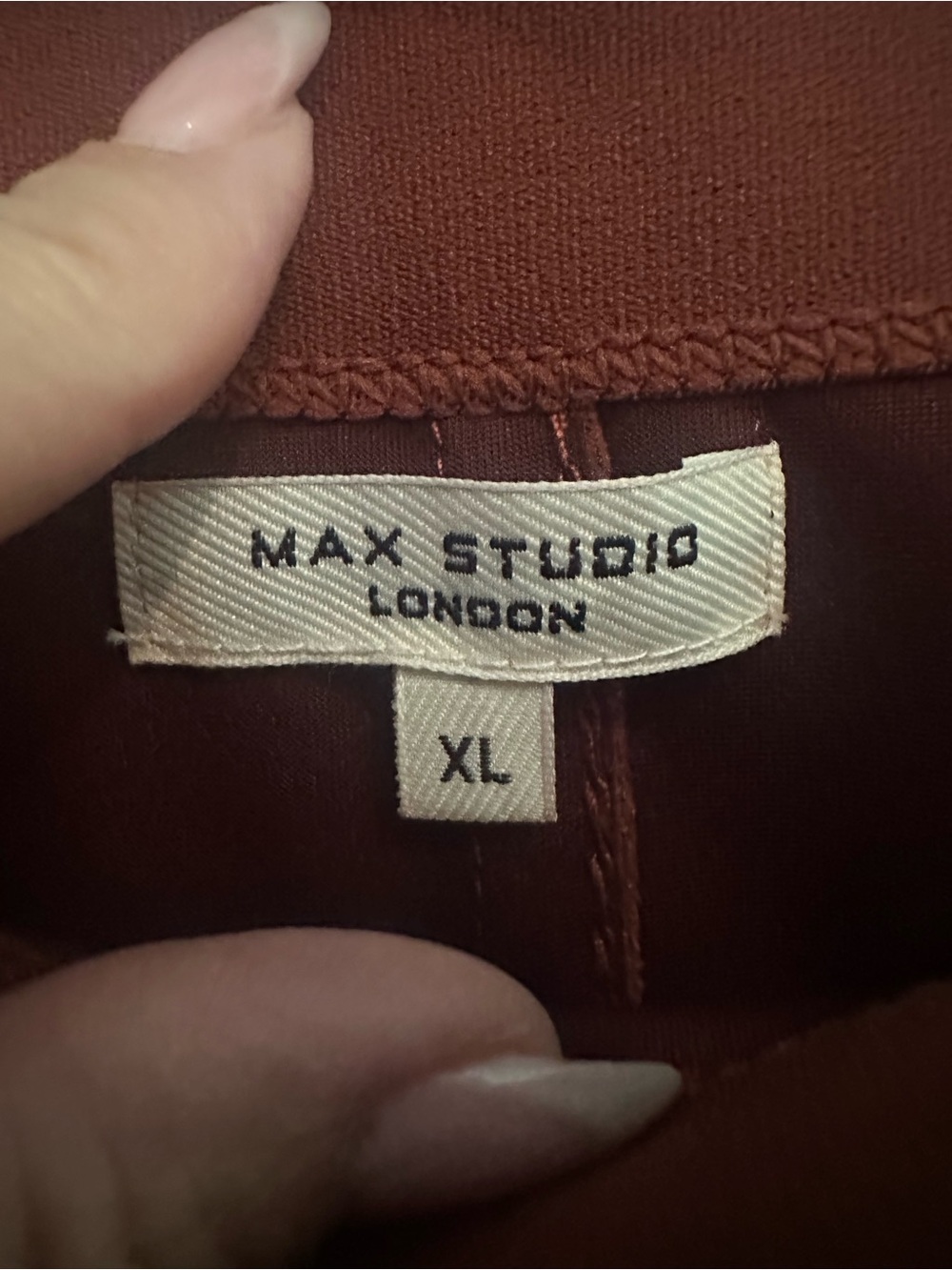Max Studio Rust Suede A-Line Skirt - Picture 2 of 4